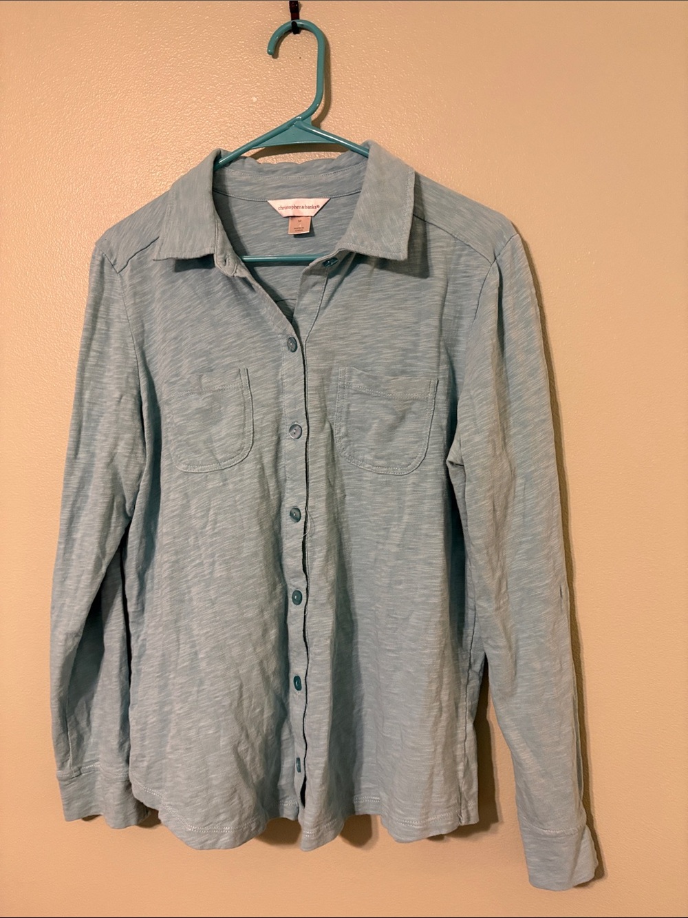 Christopher & Banks Light Blue Casual Button-Down Shirt